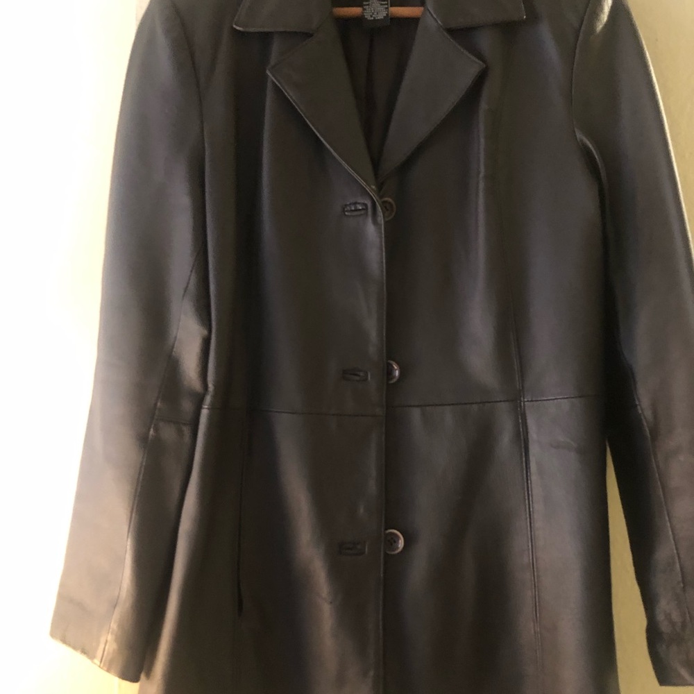 3 quarter leather blazer